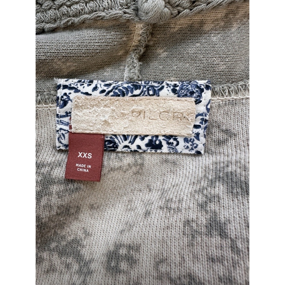 Pilcro Anthropologie Cardigan Women's SZ XXS Acid Wash Gray Drop Shoulder Boho - Picture 5 of 9
